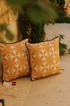 Hand made embroidered Yellow Cushion