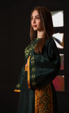 Cypress Motif Silk Dress- فستان حريري بنقشة شجرة السرو