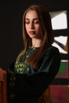 Cypress Motif Silk Dress- فستان حريري بنقشة شجرة السرو